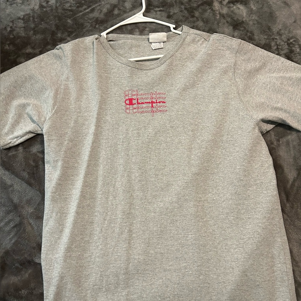 Champion Gray Short Sleeve Tee Casual Comfort
